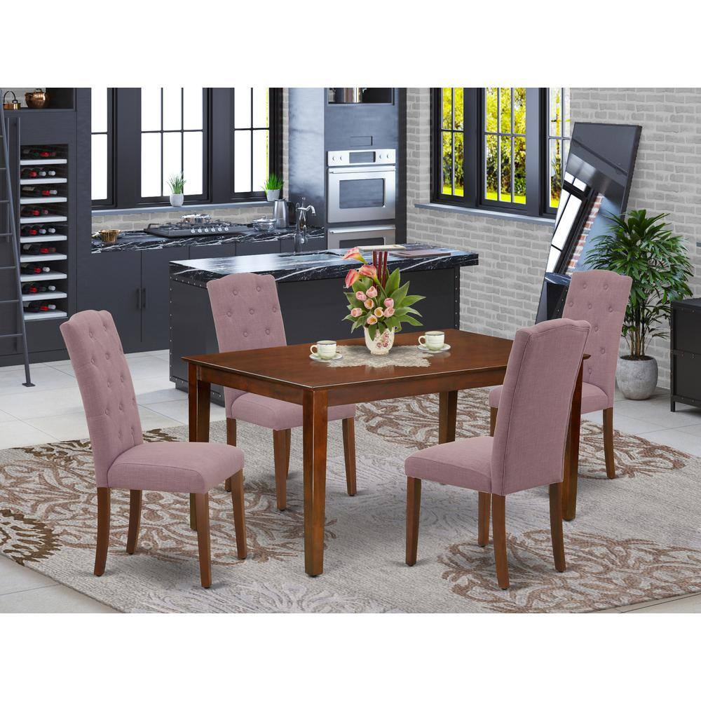 Left. East West Furniture - Dining Room Set Mahogany - Brown.