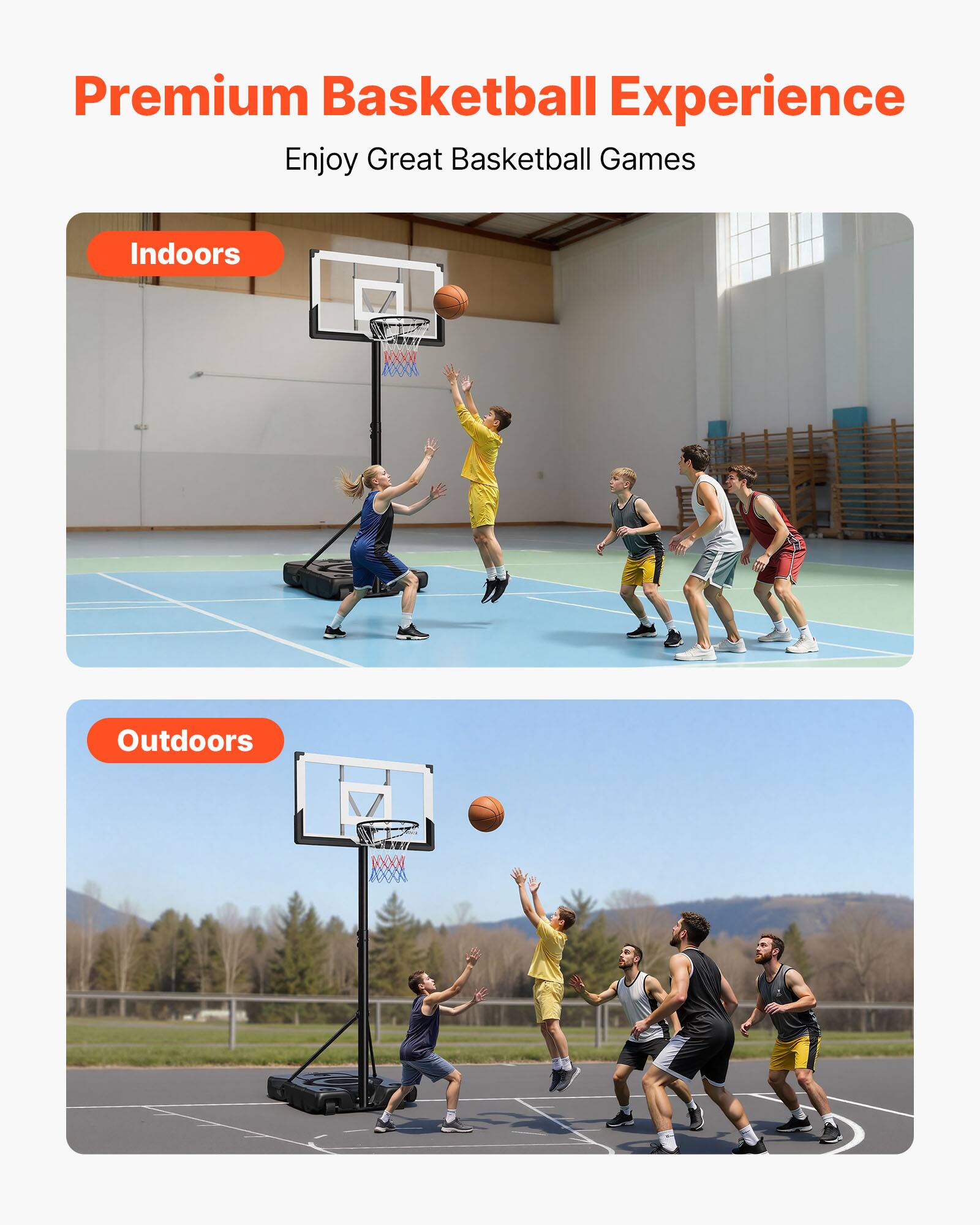 Premium Basketball Experience  
Enjoy Great Basketball Games  
Indoors  
Outdoors