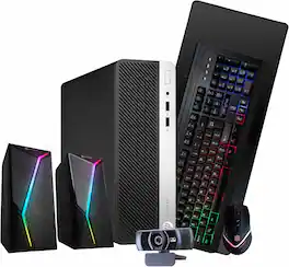 HP - ProDesk 600G4 Desktop Computer-Hexa Intel i5-16GB DDR4 RAM-250GB NVMe+500GB SSD-Speaker-Webcam-Win 11 Pro-Refurbished - Black