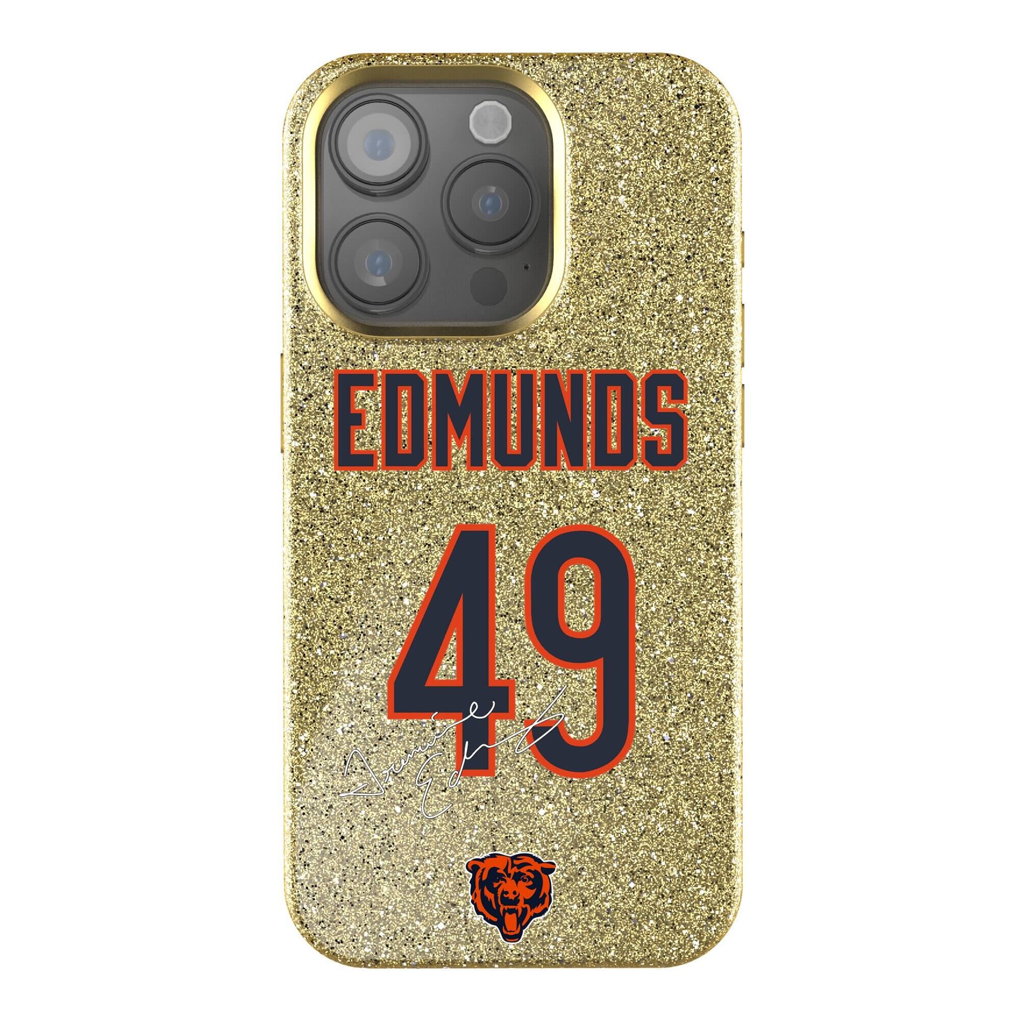 Front. Keyscaper - Tremaine Edmunds Gold Chicago Bears Bling iPhone Case - 16 Pro - Gold.