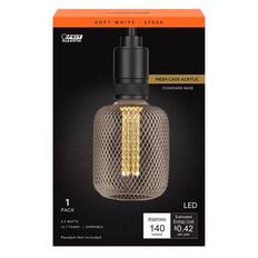 SOFT WHITE - 2700K
FEIT Electric
MESH CAGE ACRYLIC
STANDARD BASE
1 PACK
3.5 WATTS
13.7 YEARS | DIMMABLE
Pendant Not Included
LED
Brightness: 140 lumens
Estimated Energy Cost: $0.42 per year