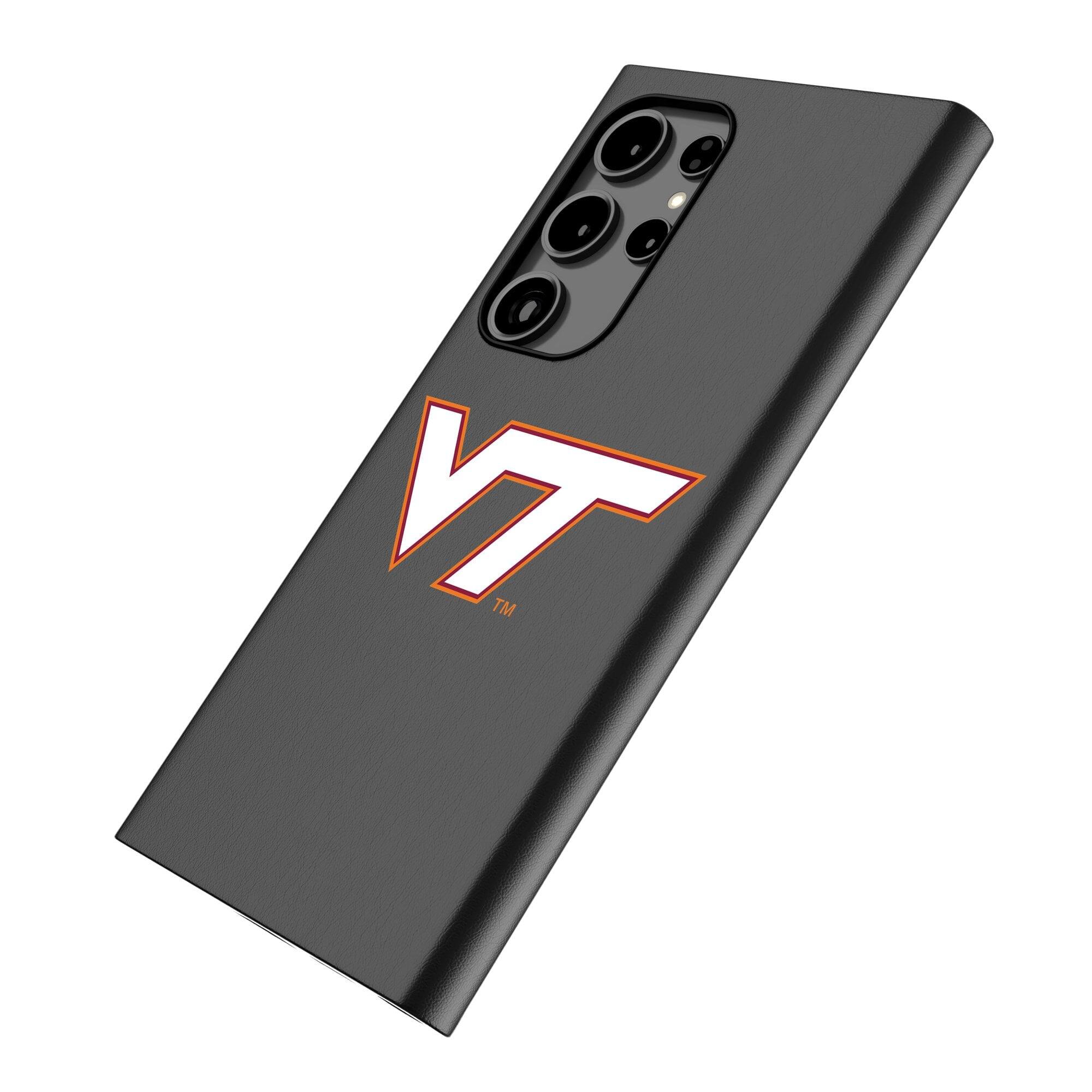 Alt View 1. Keyscaper - Virginia Tech Hokies Text Backdrop Galaxy Magnetic Bump Case - S24 Ultra - Black.