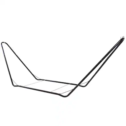 Front. Sunnydaze - Powder-Coated Steel Portable Hammock Stand - 10 ft - Black.
