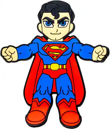Front. Amber Sporting Goods - Hug Buddy Superman Cellphone Holder, Multicolor, 360-Degree Swivel, Steel and Silicone - Multicolor.