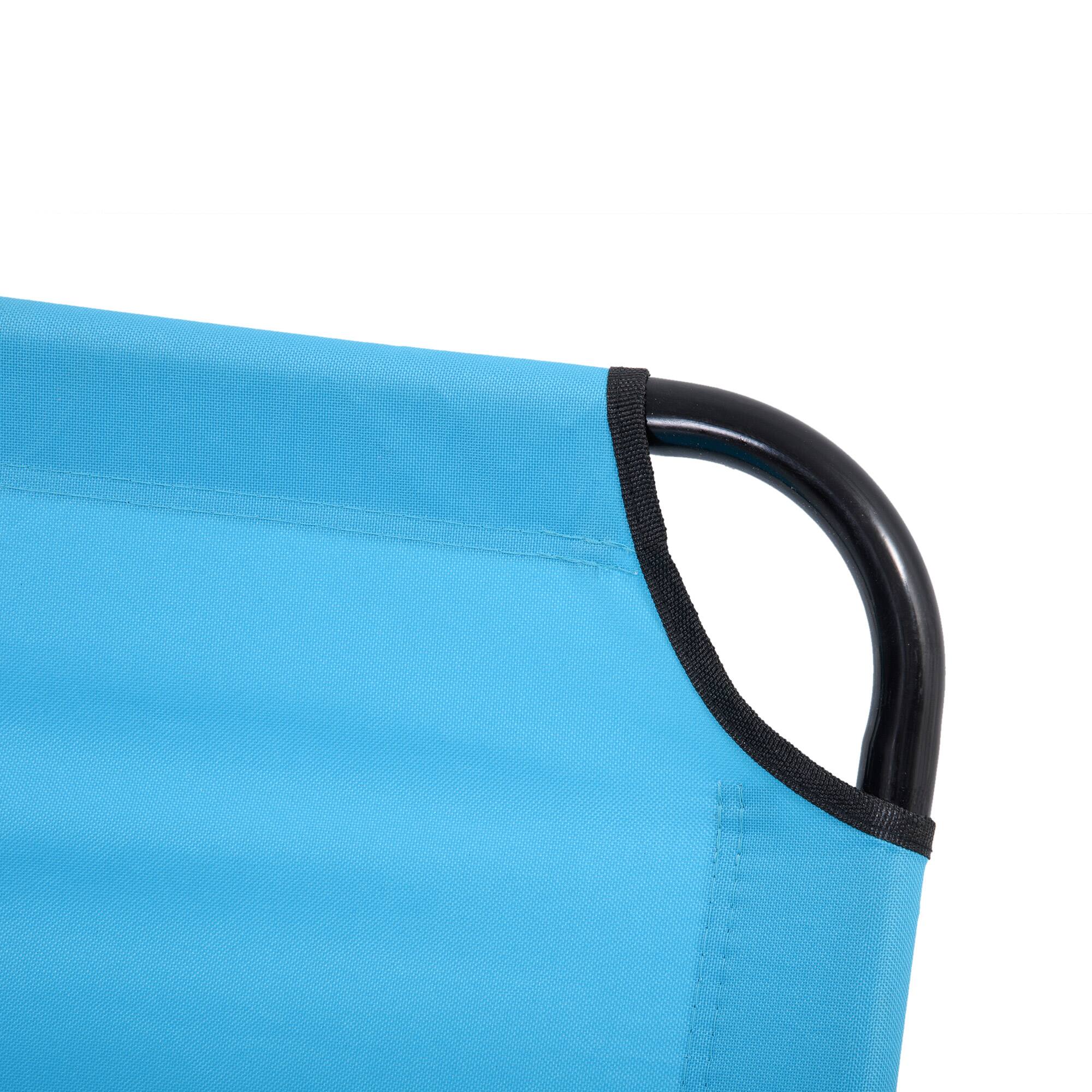 Alt View 7. Outsunny - Folding Chaise Lounge Pool Chairs, Outdoor Sun Tanning Chairs with 5-Level Reclining Back, Steel Frame for Beach - Sky Blue.