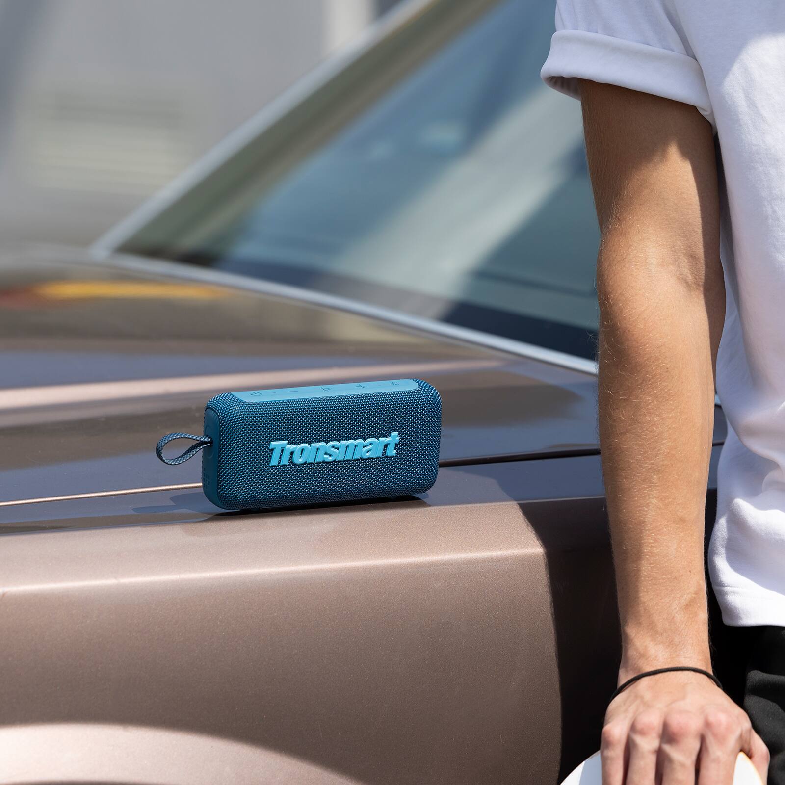 Alt View 9. Tronsmart - Trip 2 Bluetooth 5.3 Speaker, Ultra-Portable Clip, 10W Big Pro Sound w/ Deep Bass, IPX7 Waterproof, 20H, Voice Assistant - Blue.