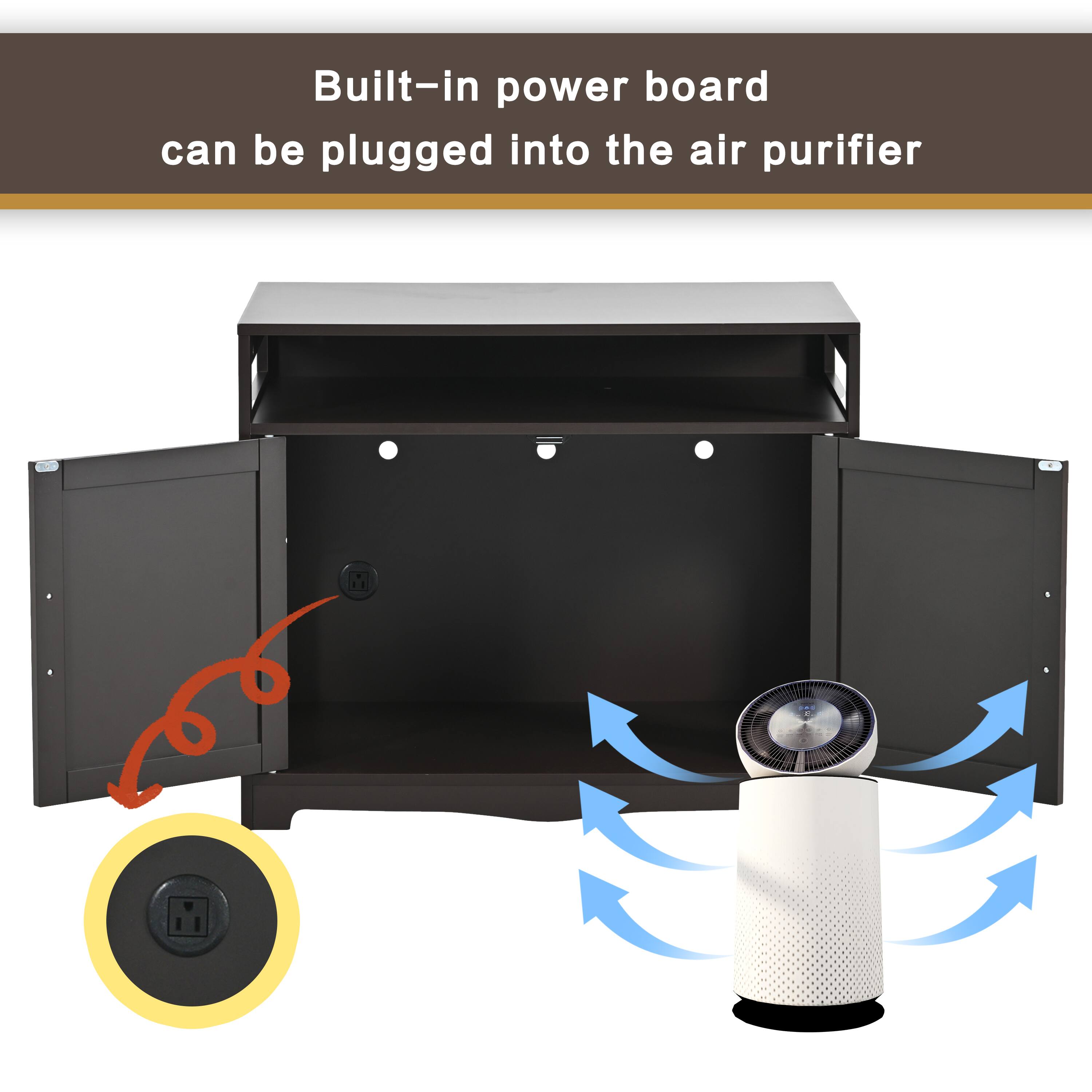 Built-in power board can be plugged into the air purifier.
