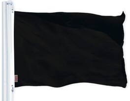 G128 - 3x5 feet Printed 150D Polyester Flag with Brass Grommets - Black