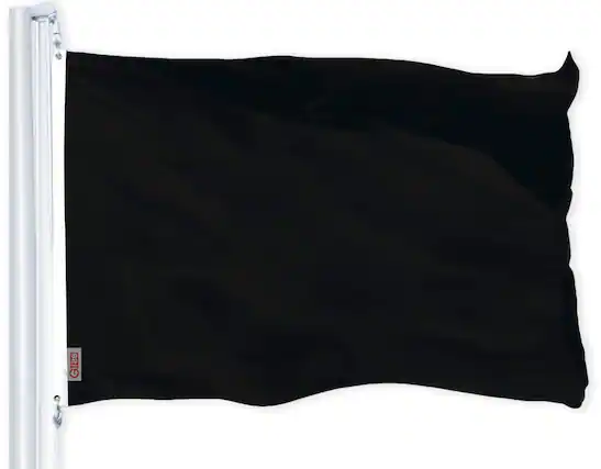 Front. G128 - 3x5 feet Printed 150D Polyester Flag with Brass Grommets - Black.
