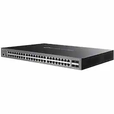 Front. TP-Link - Omada Omada SG3452XMPP Ethernet Switch - 48 Ports - Manageable - Gigabit Ethernet - 10/100/1000Base-T, 10GBase-X - 3 - Unknown.