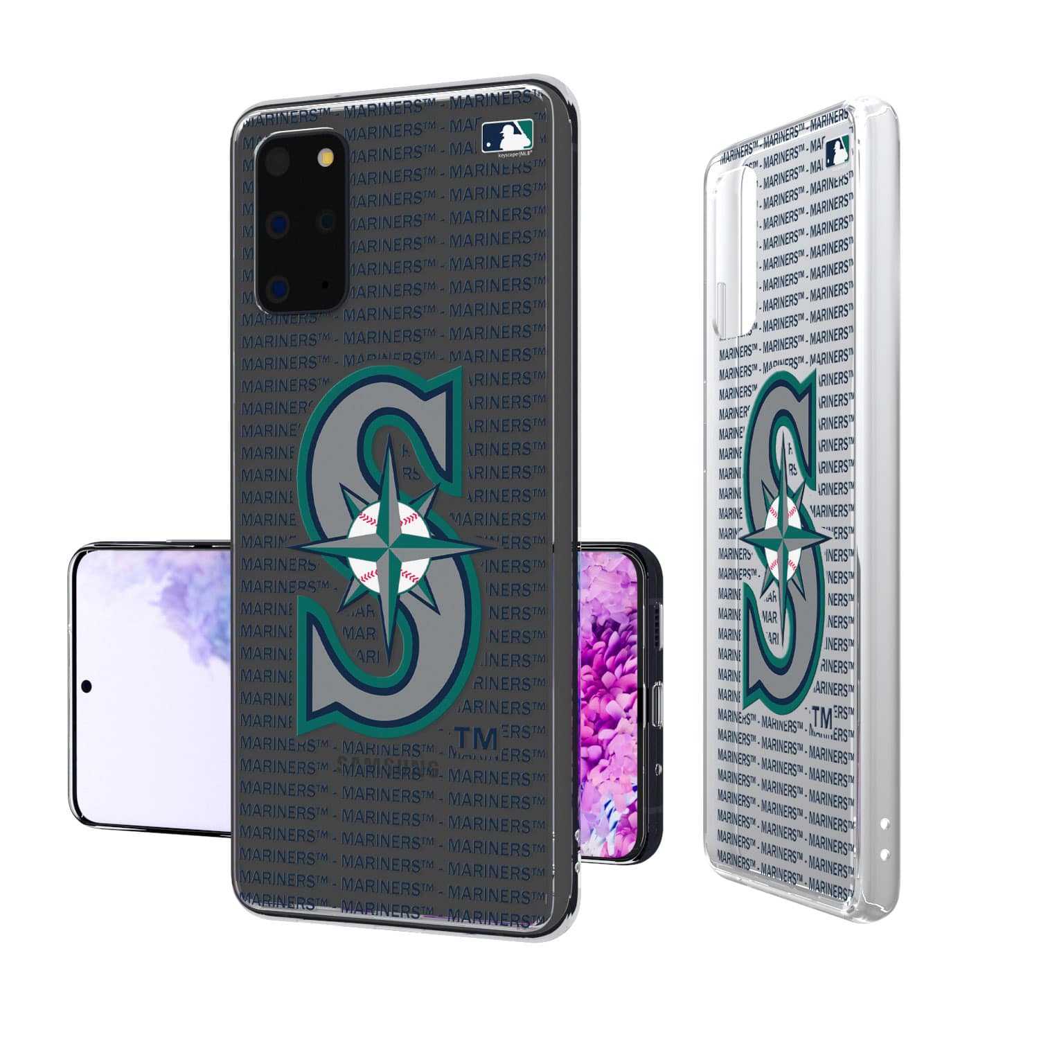 Keyscaper - Seattle Mariners Galaxy Text Backdrop Clear Case - S23 - Multicolor
