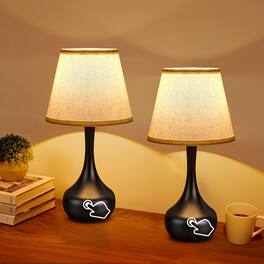 Dazzed Corner - Touch Table Lamp Set of 2,Desk Lamps for Nightstand - Black