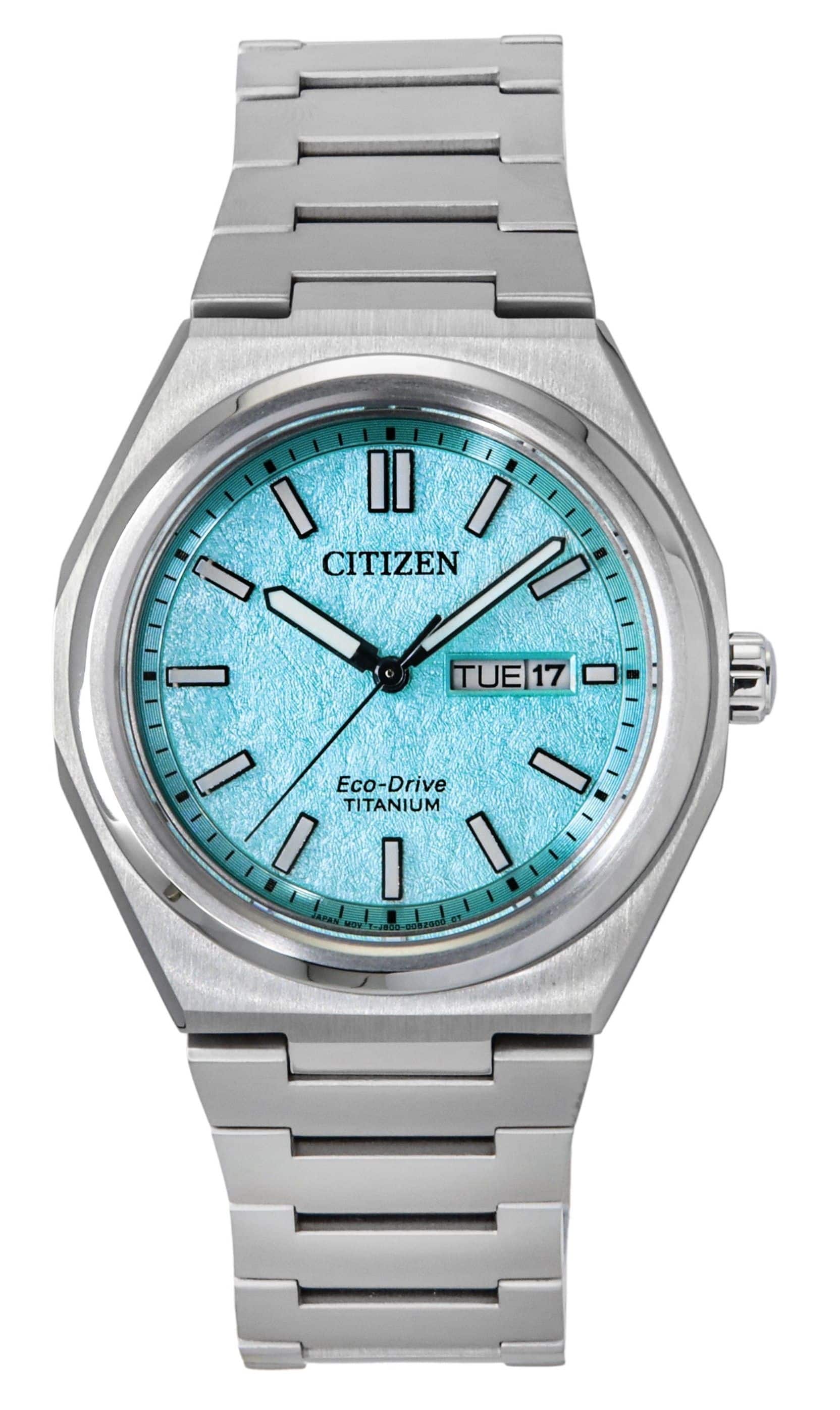 Citizen Zenshin Super Titanium Turquoise Dial Eco Drive AW0130 85M