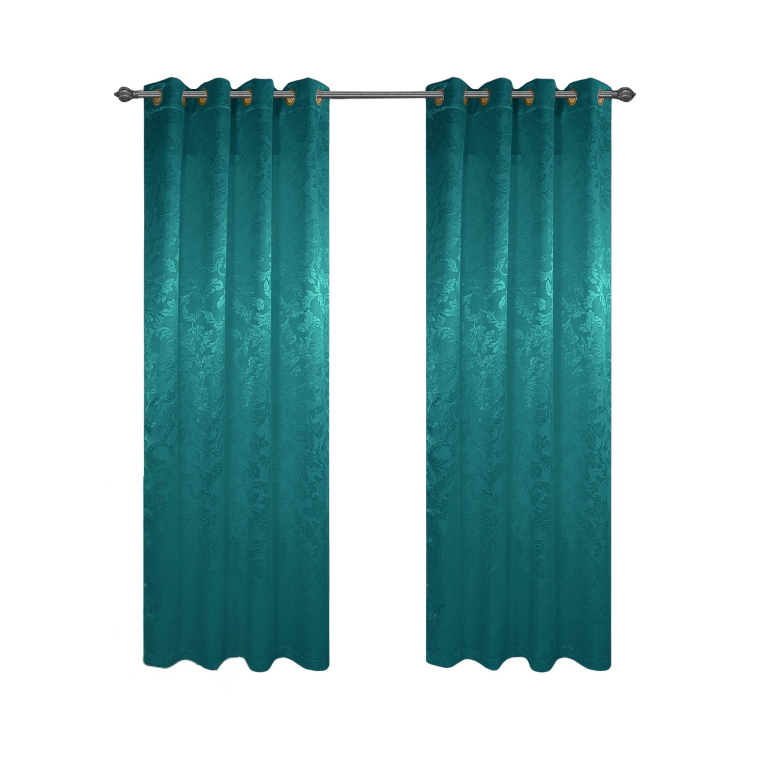 Olivia Gray - 100% Polyester 200 GSM Dyson Embossed Blackout Grommet Curtain Panel 54" x 84" - Teal