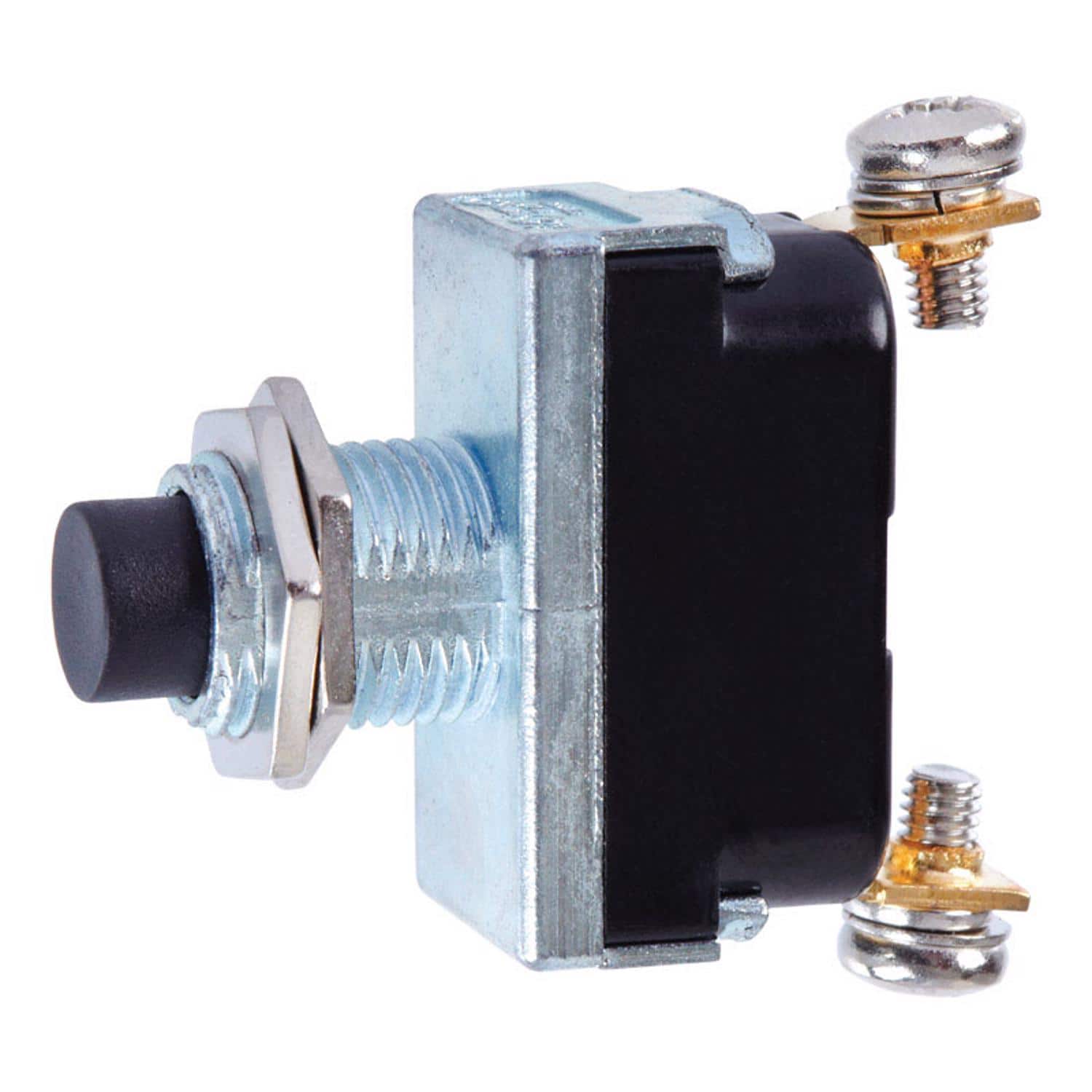 Jandorf - 16 amps Single Pole Push Button Power Tool Switch 1 pk - Black/Silver