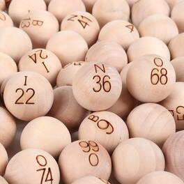 GSE Games & Sports Expert - 7/8-Inch Solid Wooden Replacement Bingo Balls for Parties, Bingo Nights, Prize Raffles