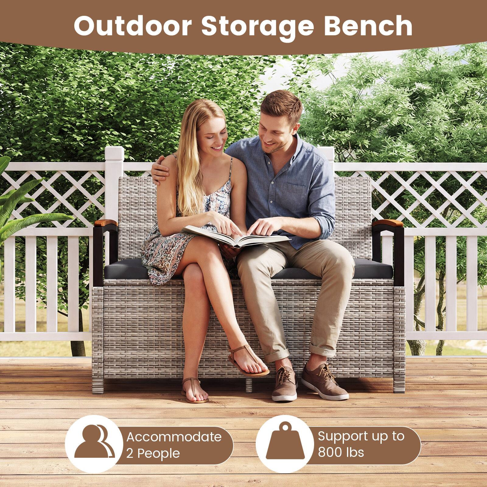 Outdoor Storage Bench

Accommodate 2 People

Support up to 800 lbs