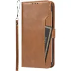 Left. SaharaCase - Folio Wallet Case for Apple iPhone 14 Pro - Brown.