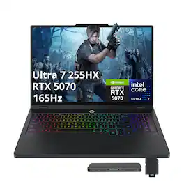 Lenovo - Legion Pro 5i 16" Gaming Laptop,Ultra 7 255HX,GeForce RTX 5070,32GB DDR5,1TB SSD+1TB Dock Set,Win 11 Pro - Black