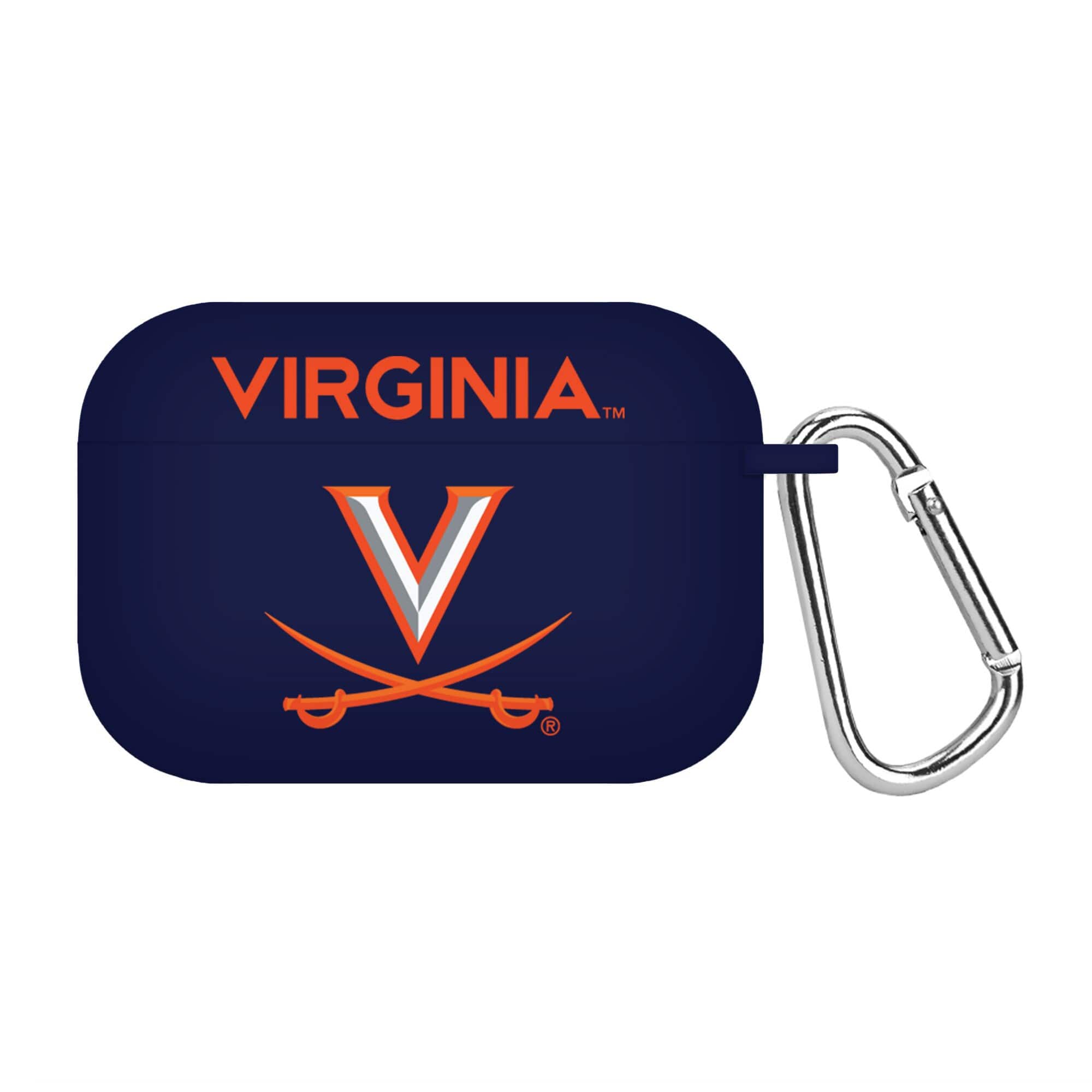 Front. Affinity Bands - Virginia Cavaliers AirPods Pro Silicone Case Cover - Navy.