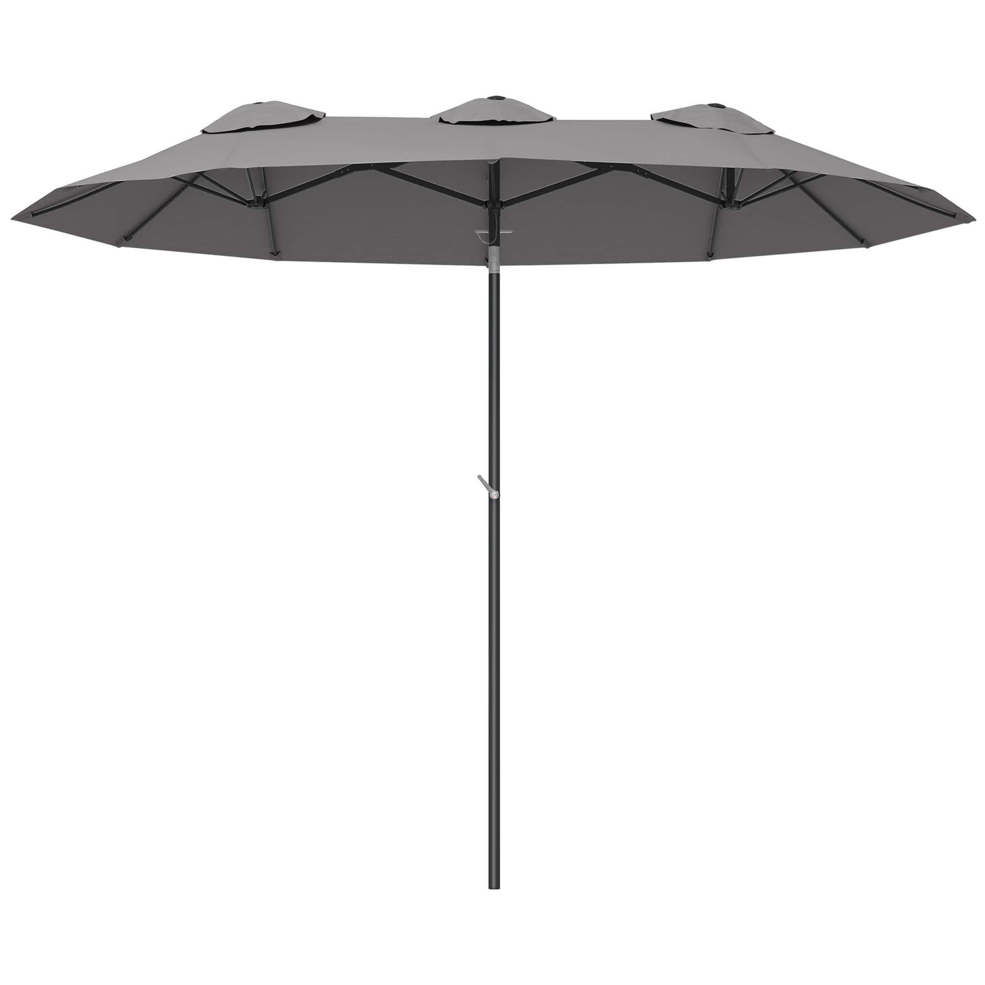 Outsunny - 9.7' Double-sided Patio Umbrella with Tilt Outdoor Umbrella - Gray