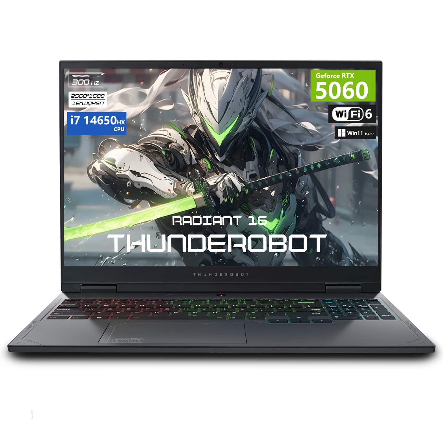 Thunderobot - Radiant 16 16" WQXGA Gaming Laptop - Intel Core i7-14650HX with 64GB RAM - NVIDIA GeForce RTX 5060 - 2TB SSD - Black