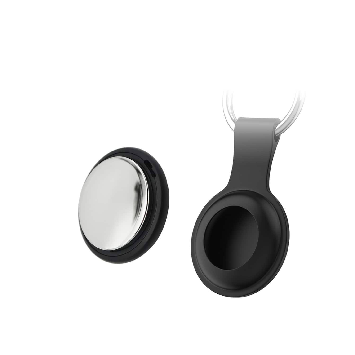 Cluzine - GPS Tracker Mini Global Positioning Locator MFi Finder Electroplated for Wallet Luggage Compatible with Apple - Black