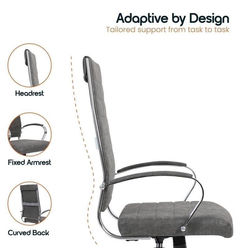 Adaptive by Design  
Tailored support from task to task  

Headrest  
Fixed Armrest  
Curved Back