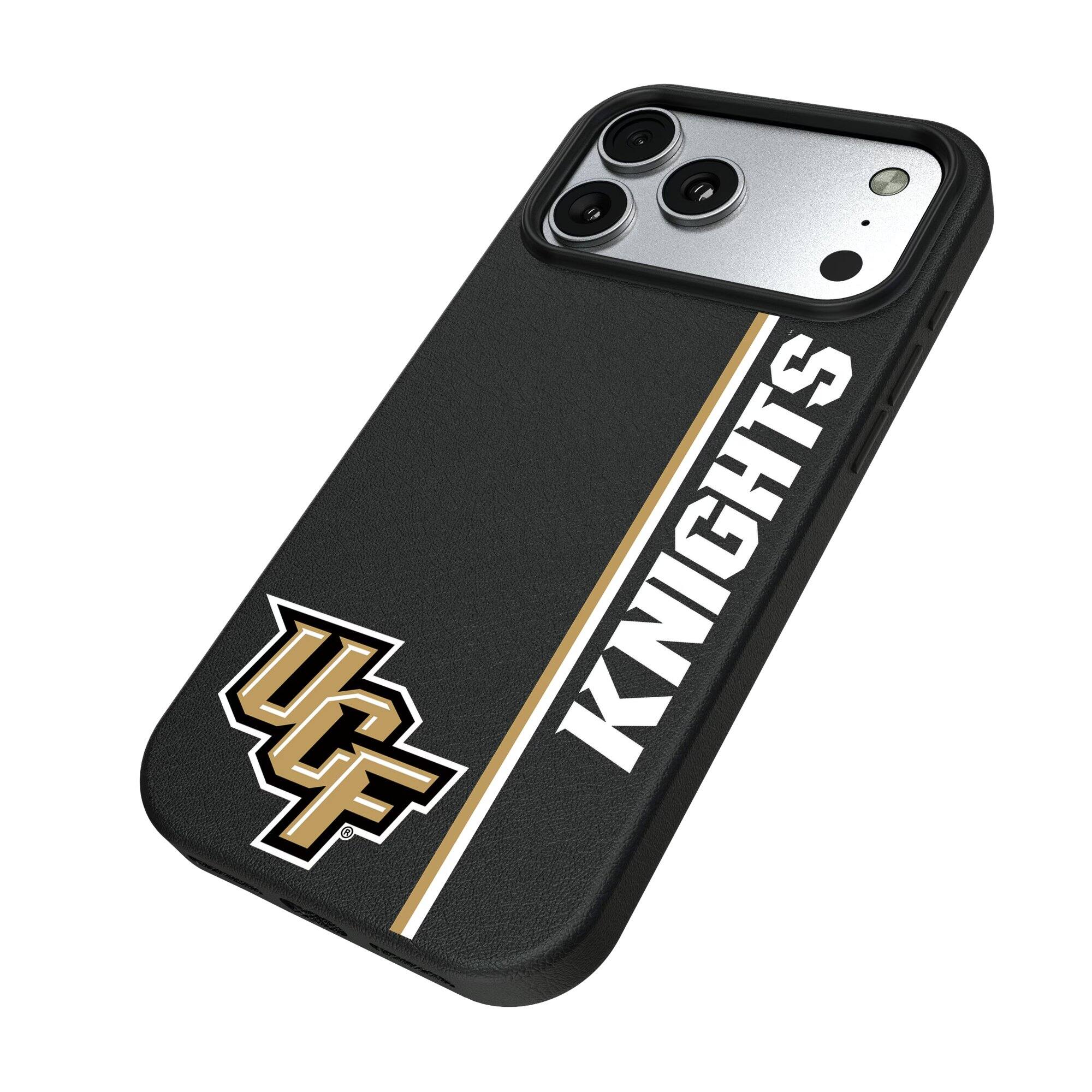 Alt View 1. Keyscaper - UCF Knights iPhone Magnetic Bump Case - 15 Plus - Black.