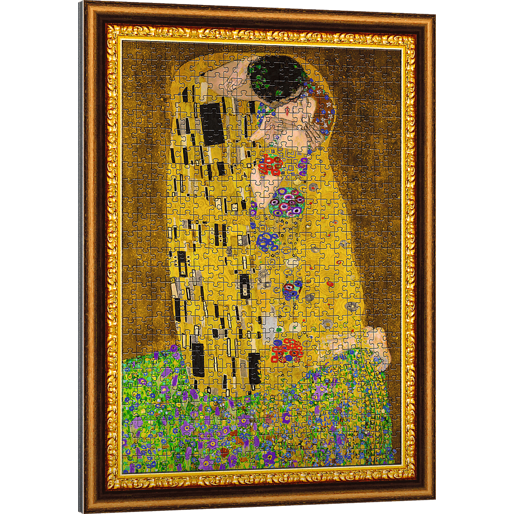 Front. Trefl - Trefl Red ArtFrame Puzzle The Kiss Gustav Klimt 500 Piece Puzzle - Multicolor.
