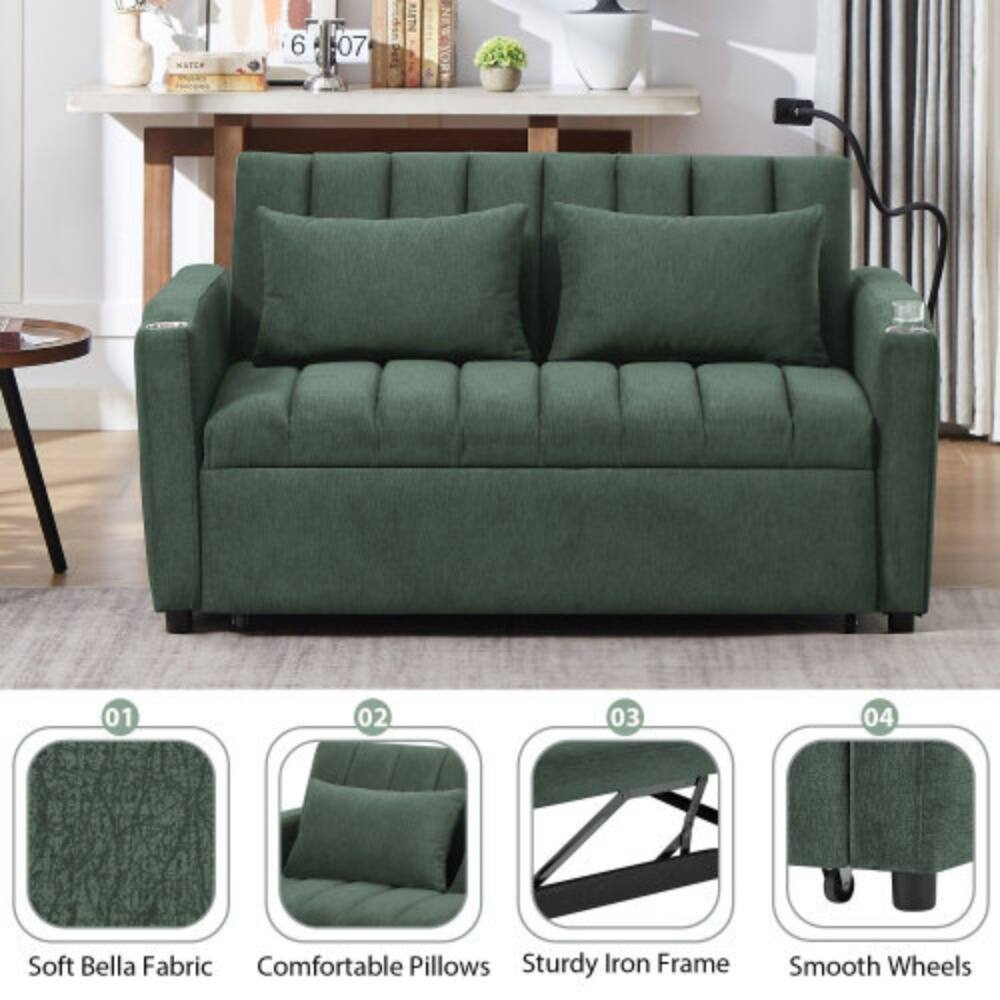 6 07 ALETH 01 02 03 04 Soft Bella Fabric Comfortable Pillows Sturdy Iron Frame Smooth Wheels