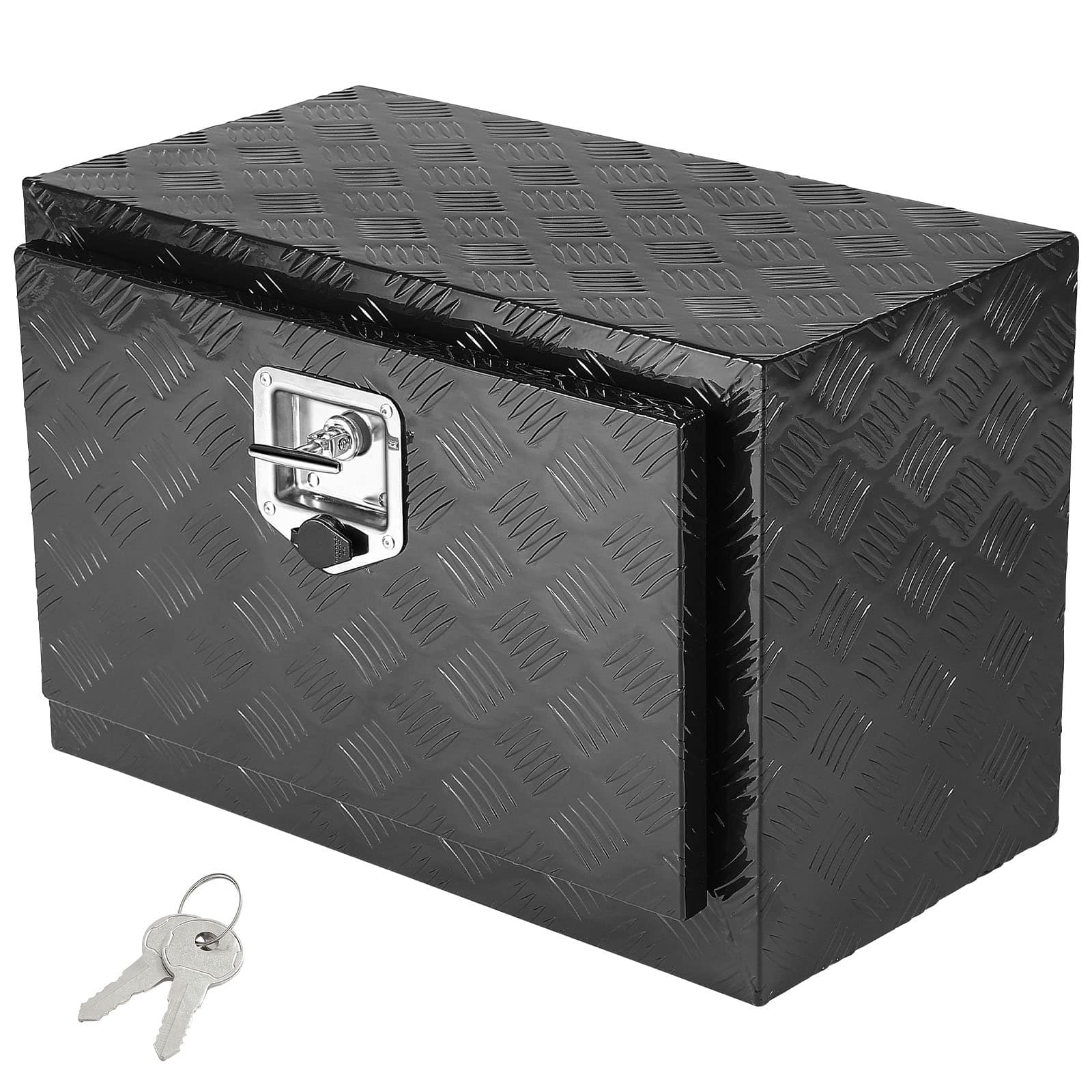 VEVOR - Underbody Truck Box, 24" x 14" x 16" Pickup Storage Box, Heavy Duty Aluminum Diamond Plate Tool Box with Lock and Keys - Black