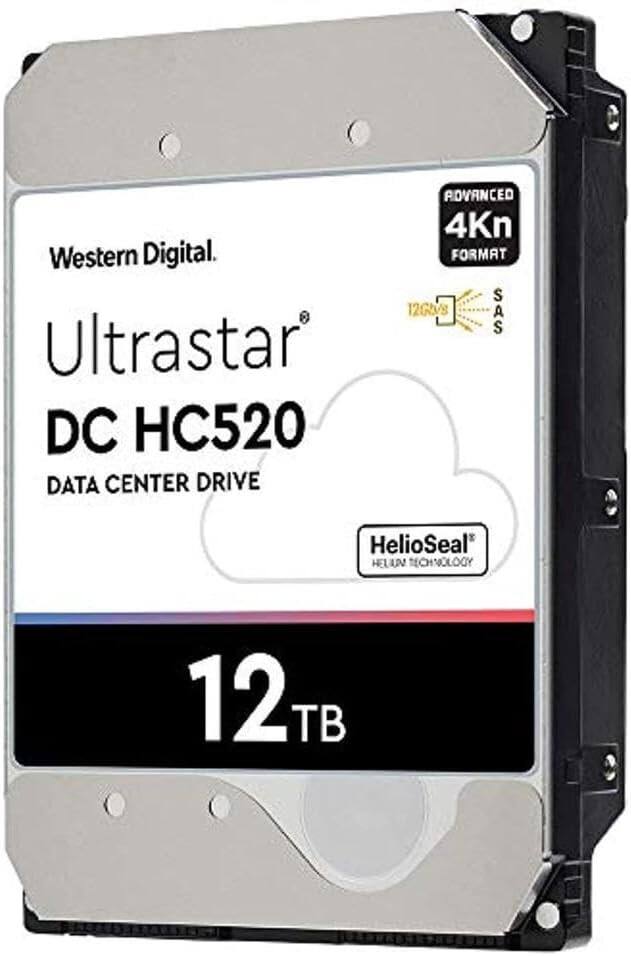 Western Digital  
Ultrastar DC HC520  
Data Center Drive  
Advanced 4Kn Format  
12TB  
SAS  
HelioSeal Helium Technology