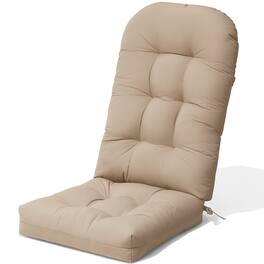 Crestlive Products - 1pc Outdoor Adirondack High Back Chair Cushion with Ties High back patio chair cushion - Beige