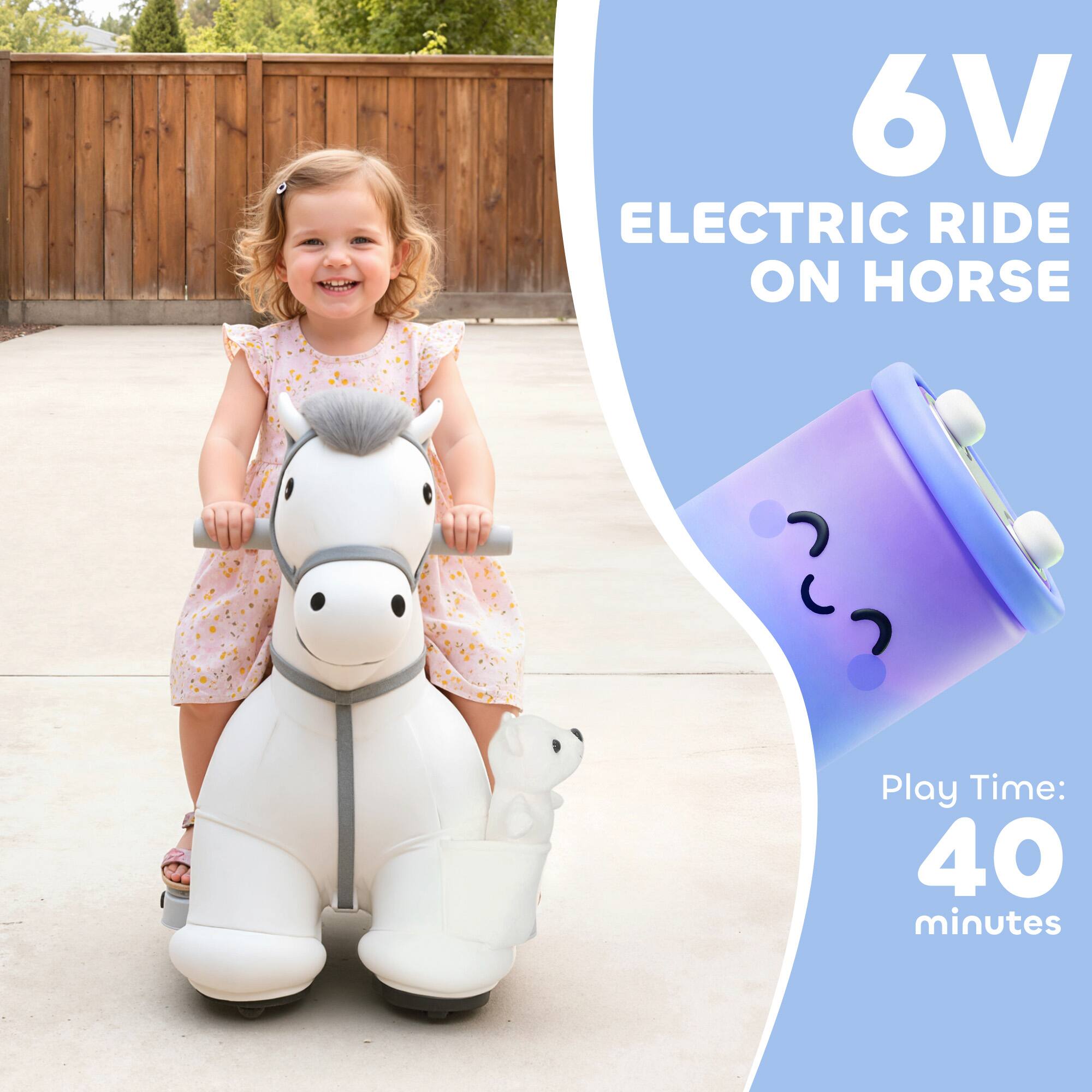 6V ELECTRIC RIDE ON HORSE  
Play Time: 40 minutes