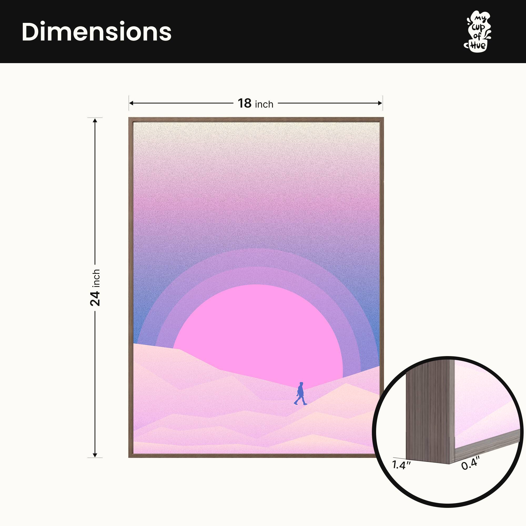 Dimensions  
18 inch x 24 inch  
1.4" x 0.4"