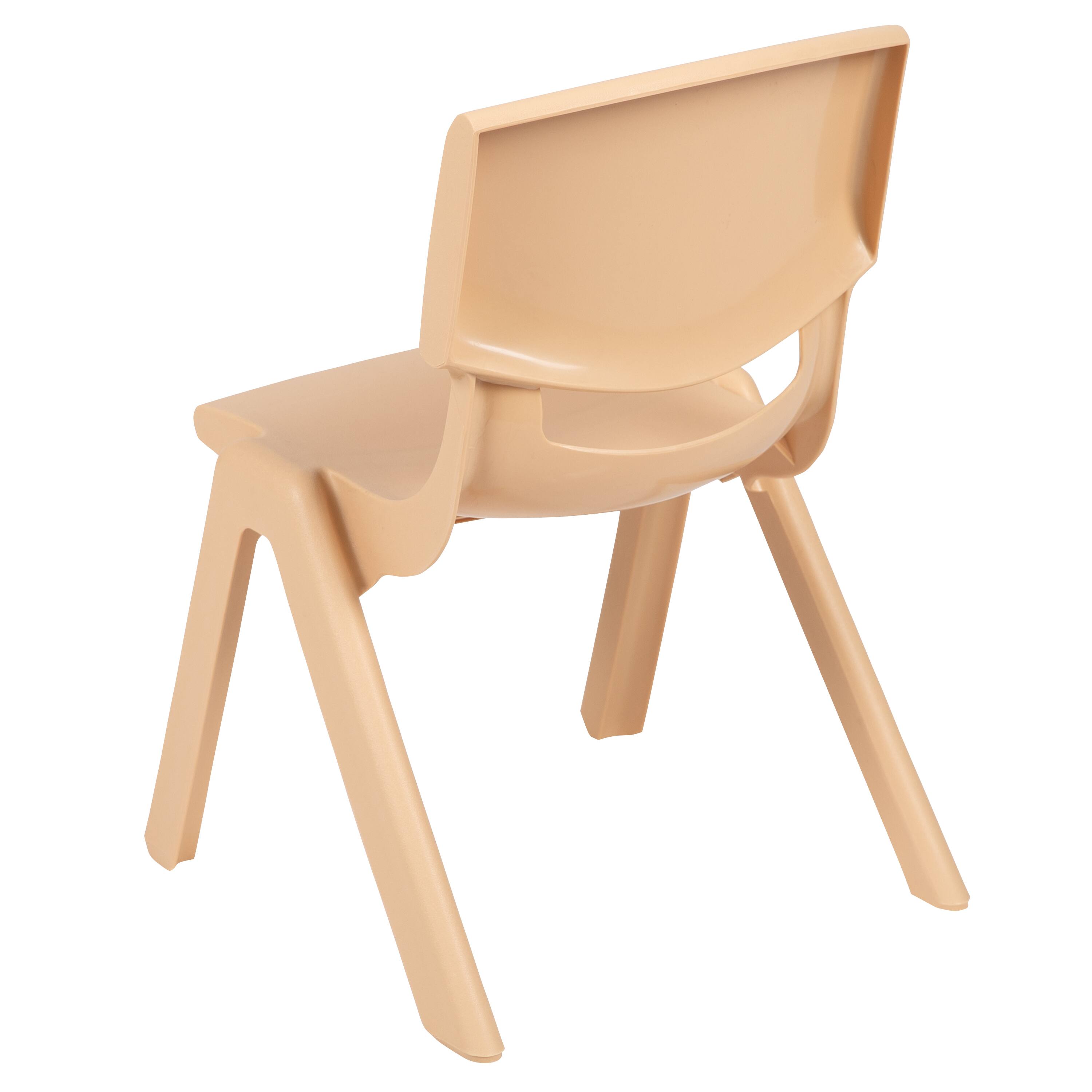 Alt View 10. Emma + Oliver - 2 Pack Plastic Stackable School Chair with 10.5"H Seat, Preschool Chair - Natural.