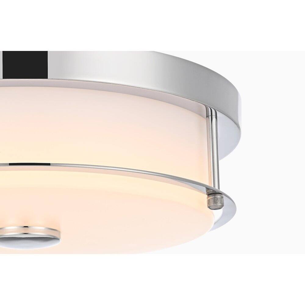 Alt View 2. Living District - Kolson 12 Inch Led Flush Mount Ceiling Light In Chrome - Chrome.