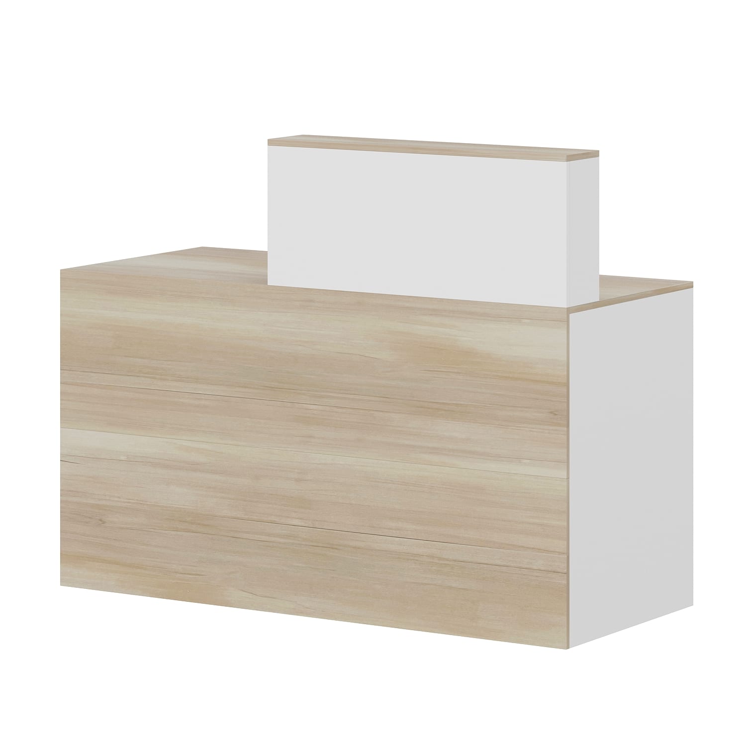Famapy - Reception Desk: Classified Storage, Eco - Friendly & Secure Lock Design - White & Wooden