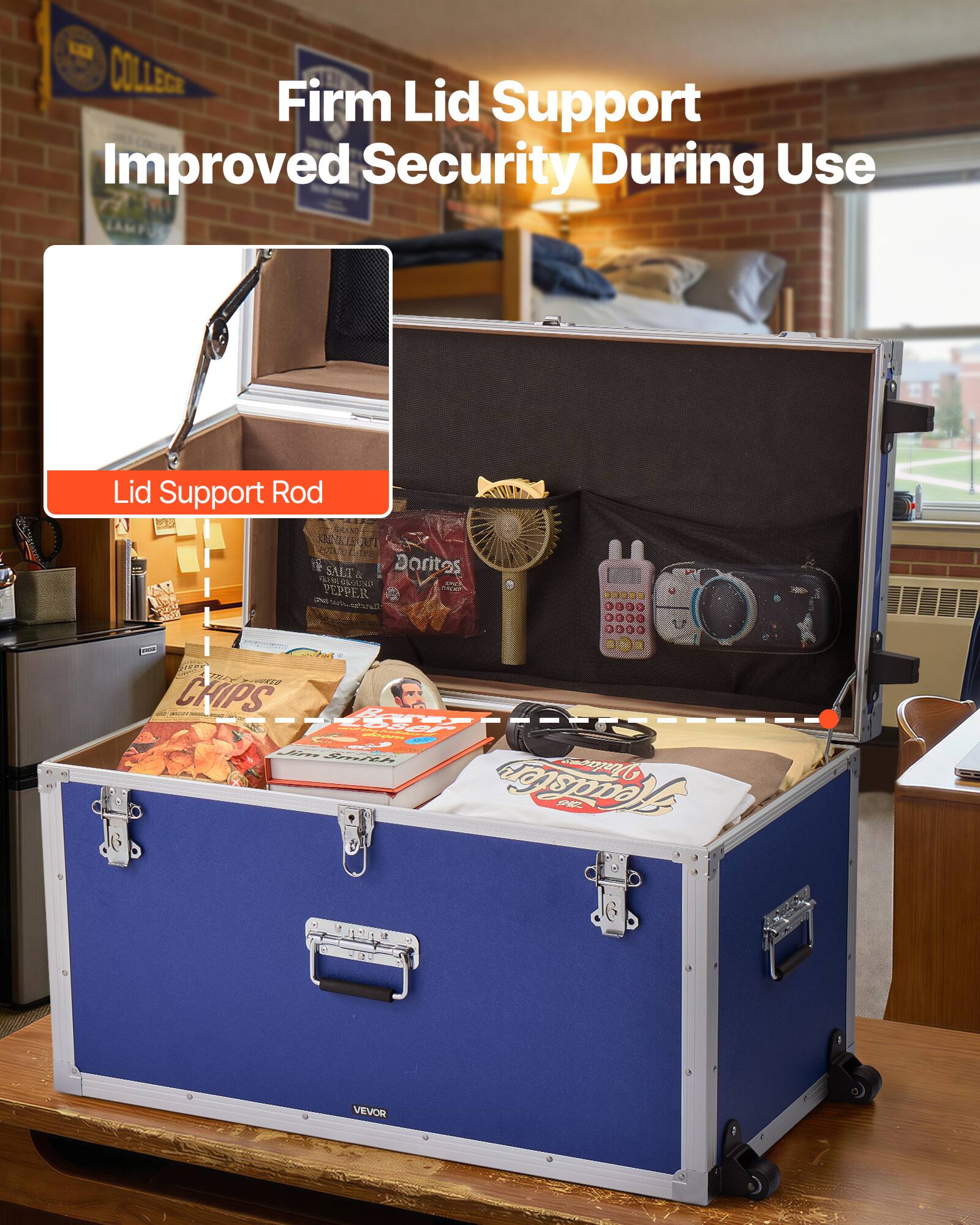 Firm Lid Support  
Improved Security During Use  

Lid Support Rod