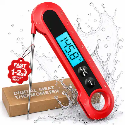 FAST 1-2s HOLD INSTANT READ DIGITAL MEAT THERMOMETER