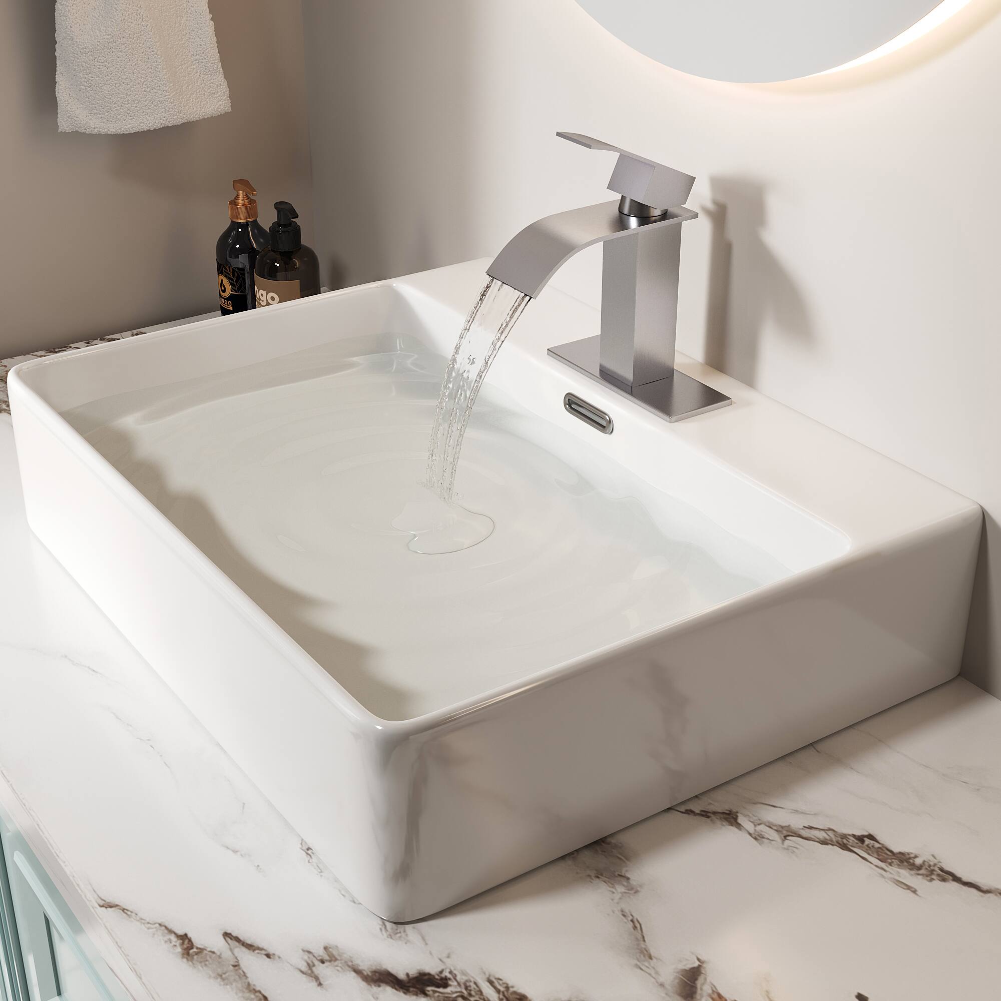 Angle. Bothwa Home - Bothwa Home BF-KTDP1301-BN 6 - Inch Harlow Single Handle Bathroom Faucet in Brushed Nickel Finish - Brushed Nickel.