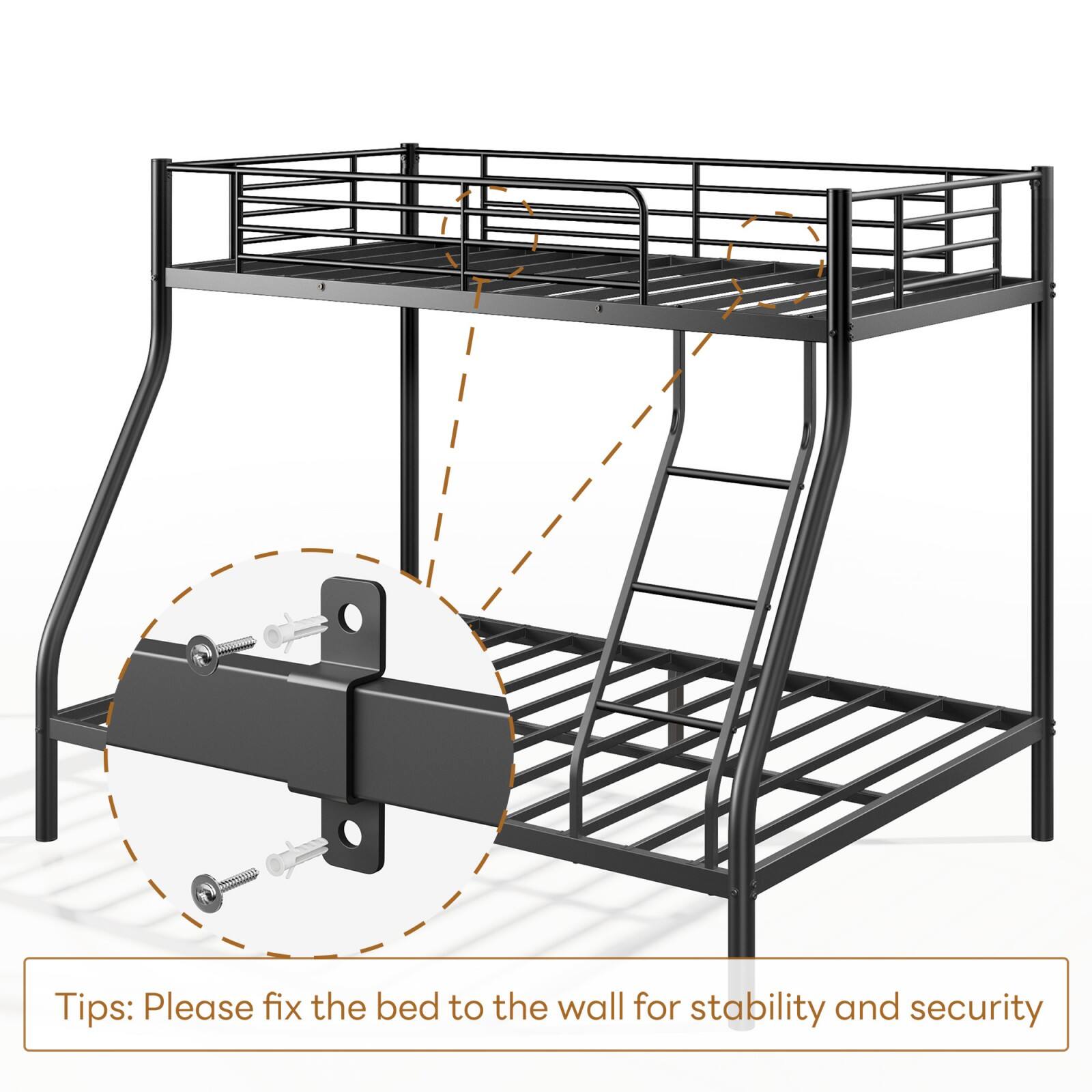 Tips: Please fix the bed to the wall for stability and security.