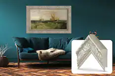 Front. Deco TV Frames - Premiere Bezel for Samsung the Frame TV - 55" - Tuscan Pearl.