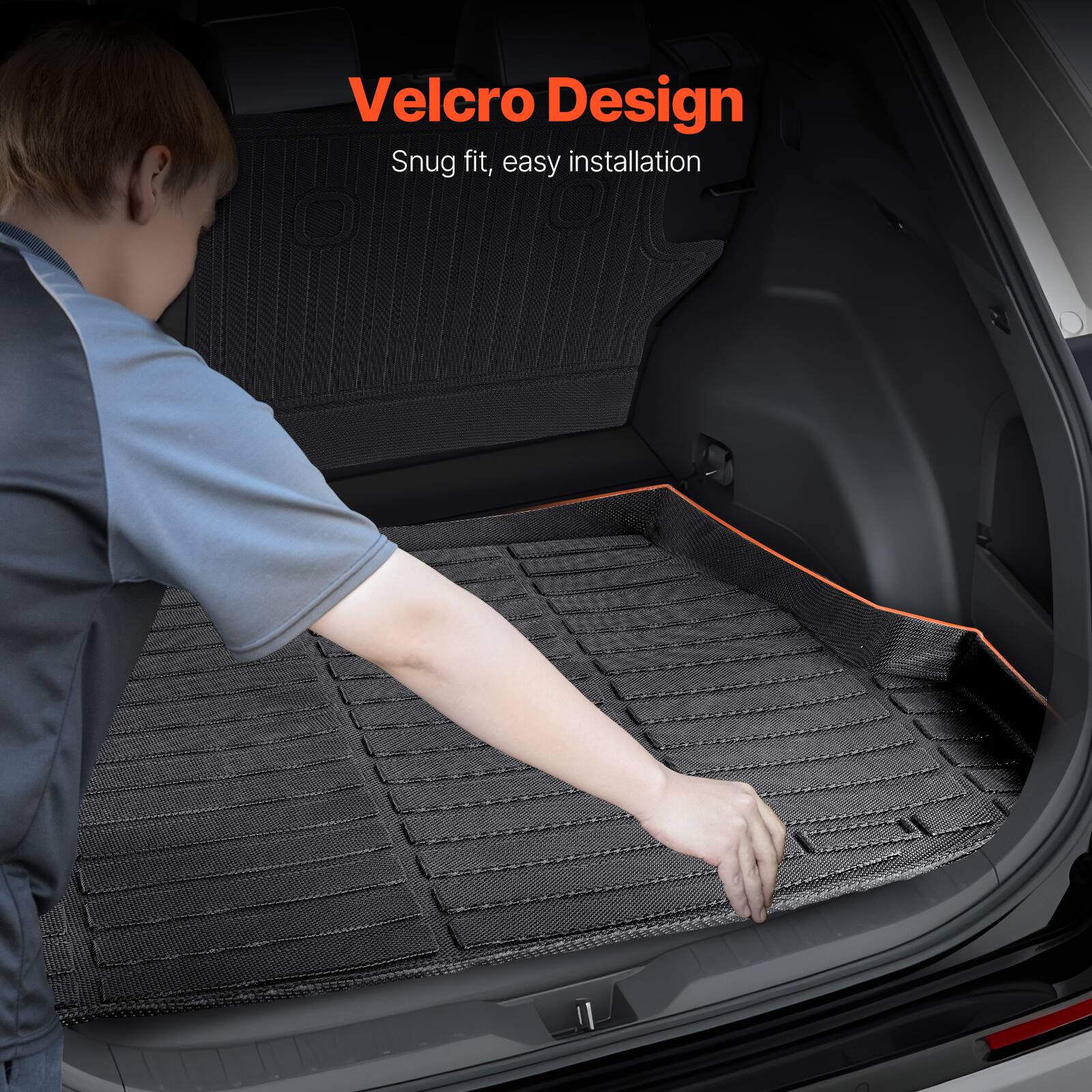 Velcro Design  
Snug fit, easy installation