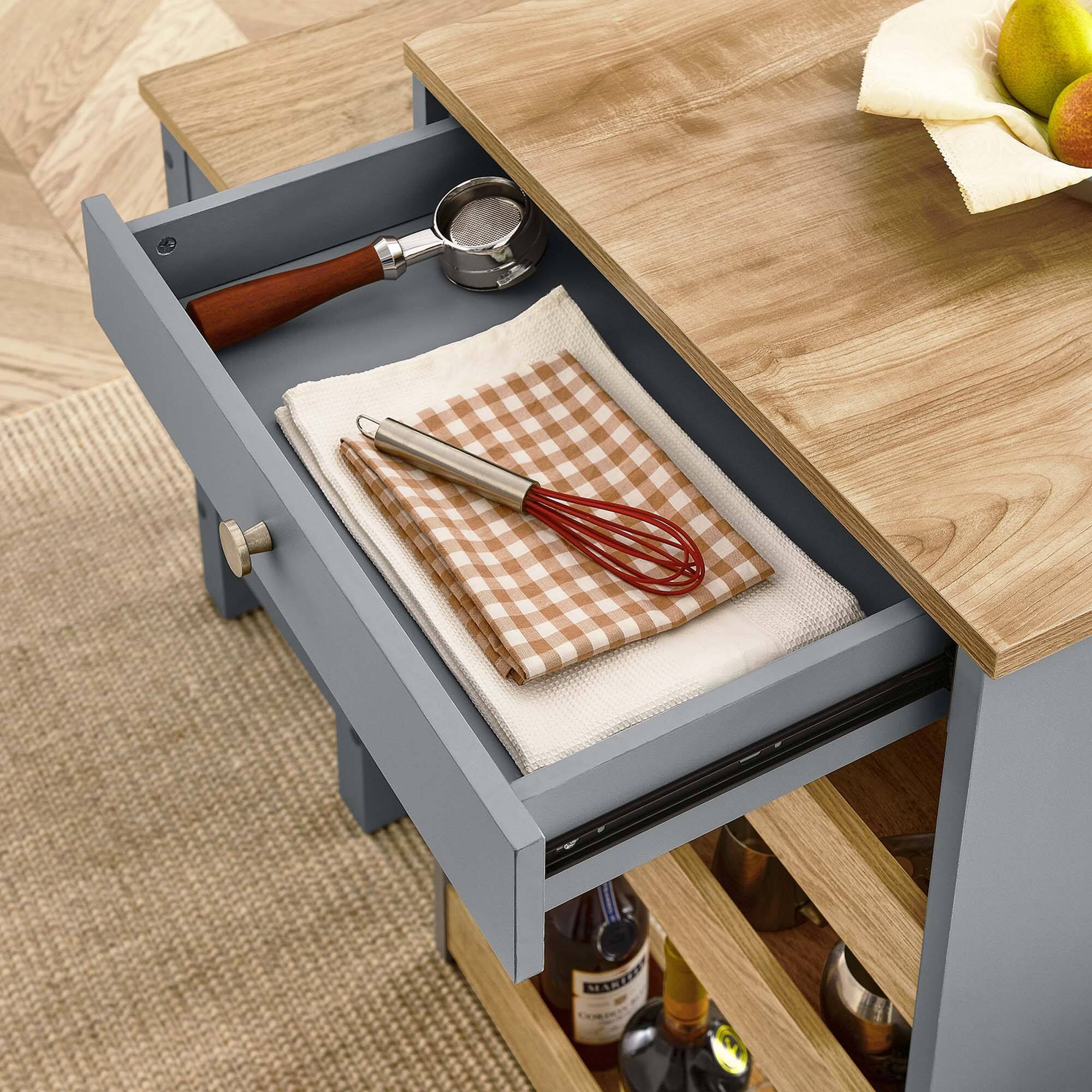 Alt View 2. Modway - Galley 3-Piece Kitchen Island and Stool Set by Modway - Oak Gray.