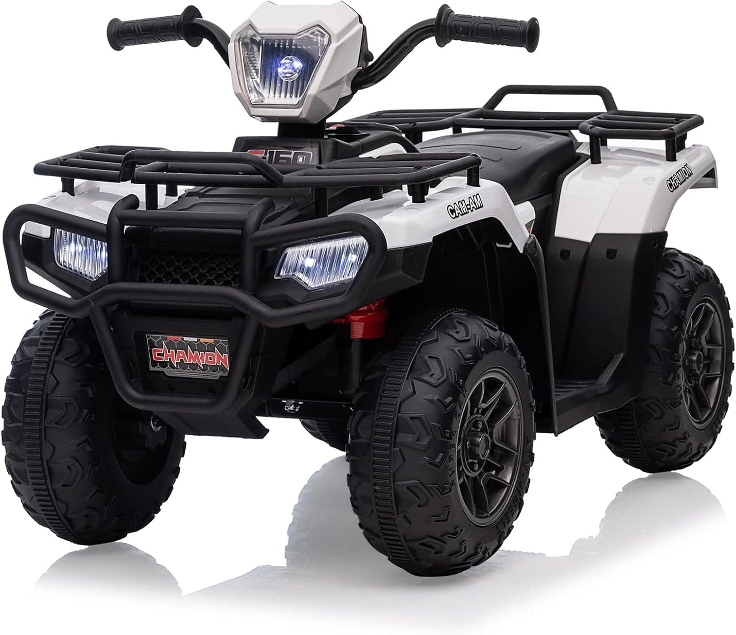 Homhougo - 12V Kids Electric Ride On Truck, Dual Motors, Remote Control, LED Lights & MP3