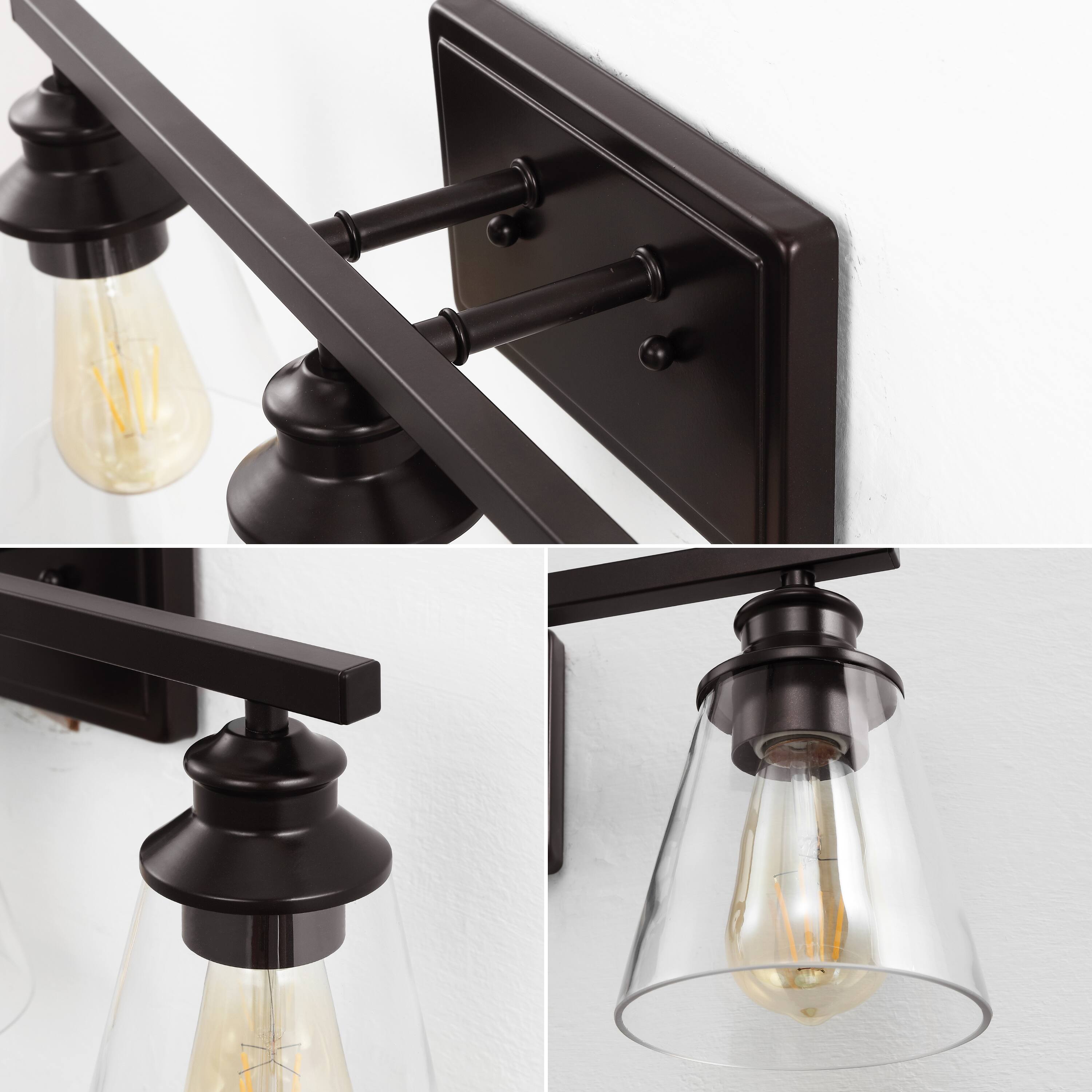 Alt View 4. Jonathan Y - Arlo 22.88" 3-Light Vintage Classic Vanity Light with Bathroom Hardware Accessory Set, Oil Rubbed Bronze (5-Piece) - Oil Rubbed Bronze.
