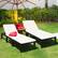 Alt View 3. Costway - 2PCS Patio Garden Rattan Lounge Chair Chaise Couch Cushioned Height Adjustable - White.