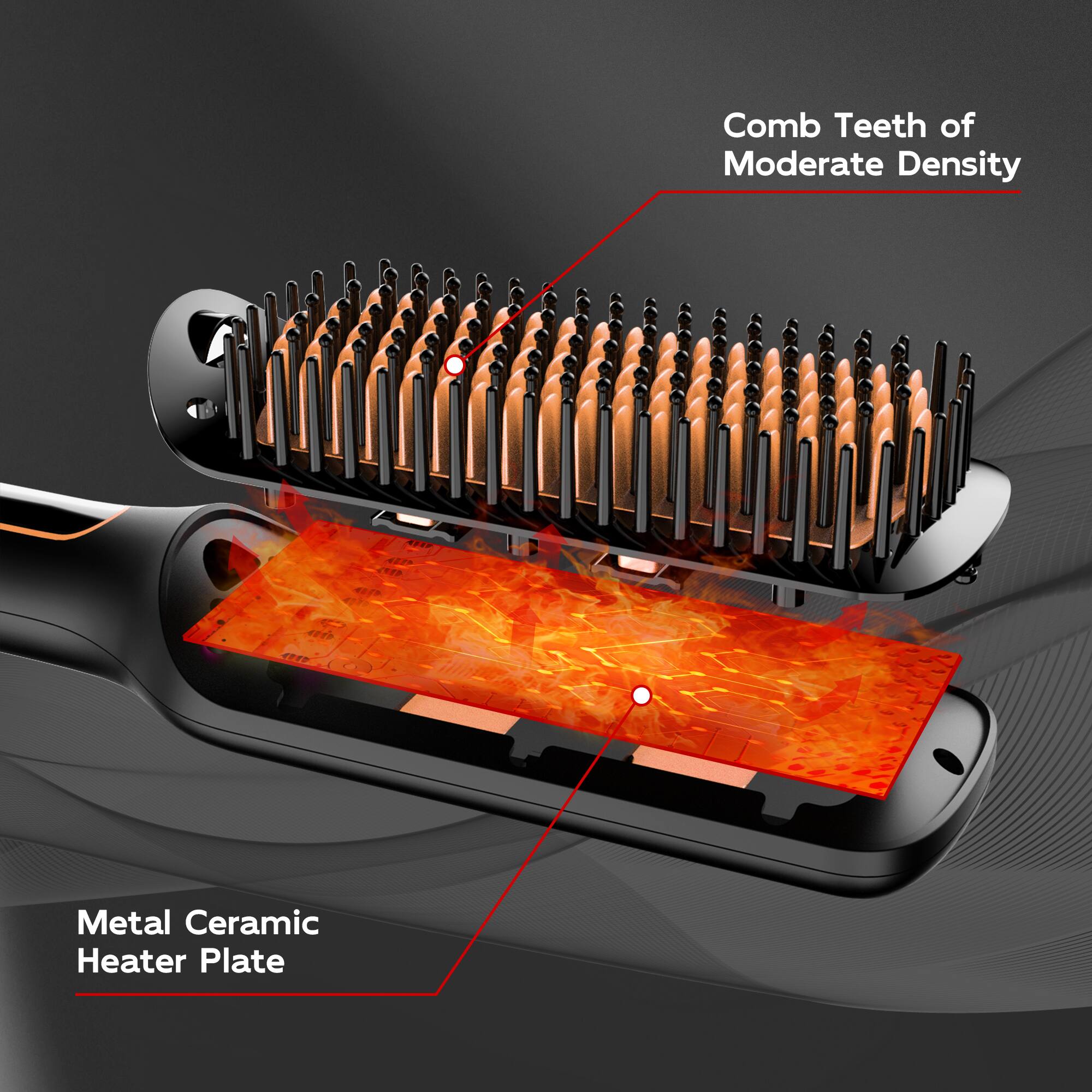 Comb Teeth of Moderate Density, Metal Ceramic Heater Plate